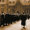 Graduands in the main quad at the Victoria University