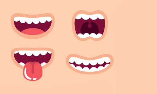 Illustration of smiling mouths